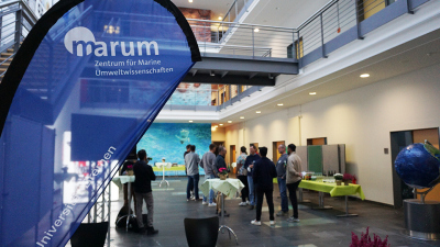 At the Icebreaker on Monday, participants could already register. Photo: MARUM/Prange